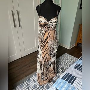 Diane Freis Animal Print Jewelled Dress.